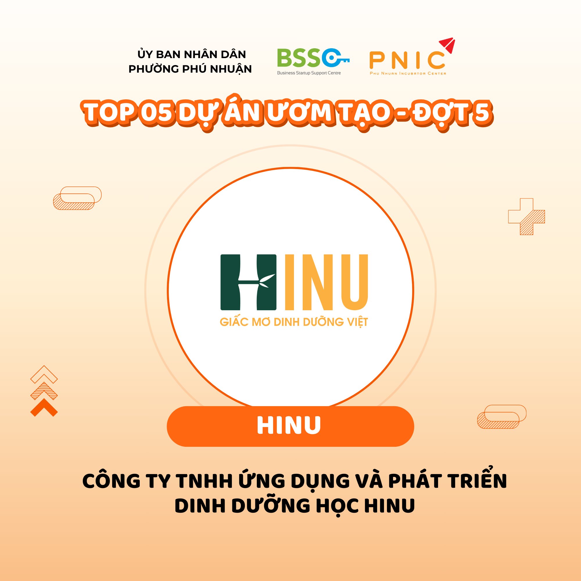 Top 5 Chương trình Ươm tạo Doanh nghiệp - Công ty TNHH Ứng dụng và Phát triển Dinh dưỡng học HINU
